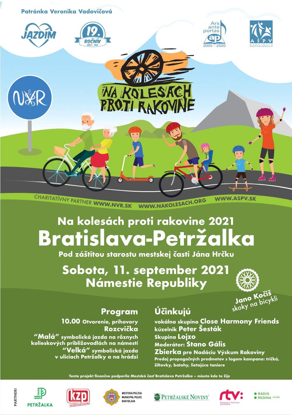 Premiérová akcia Na kolesách proti rakovine v Petržalke
