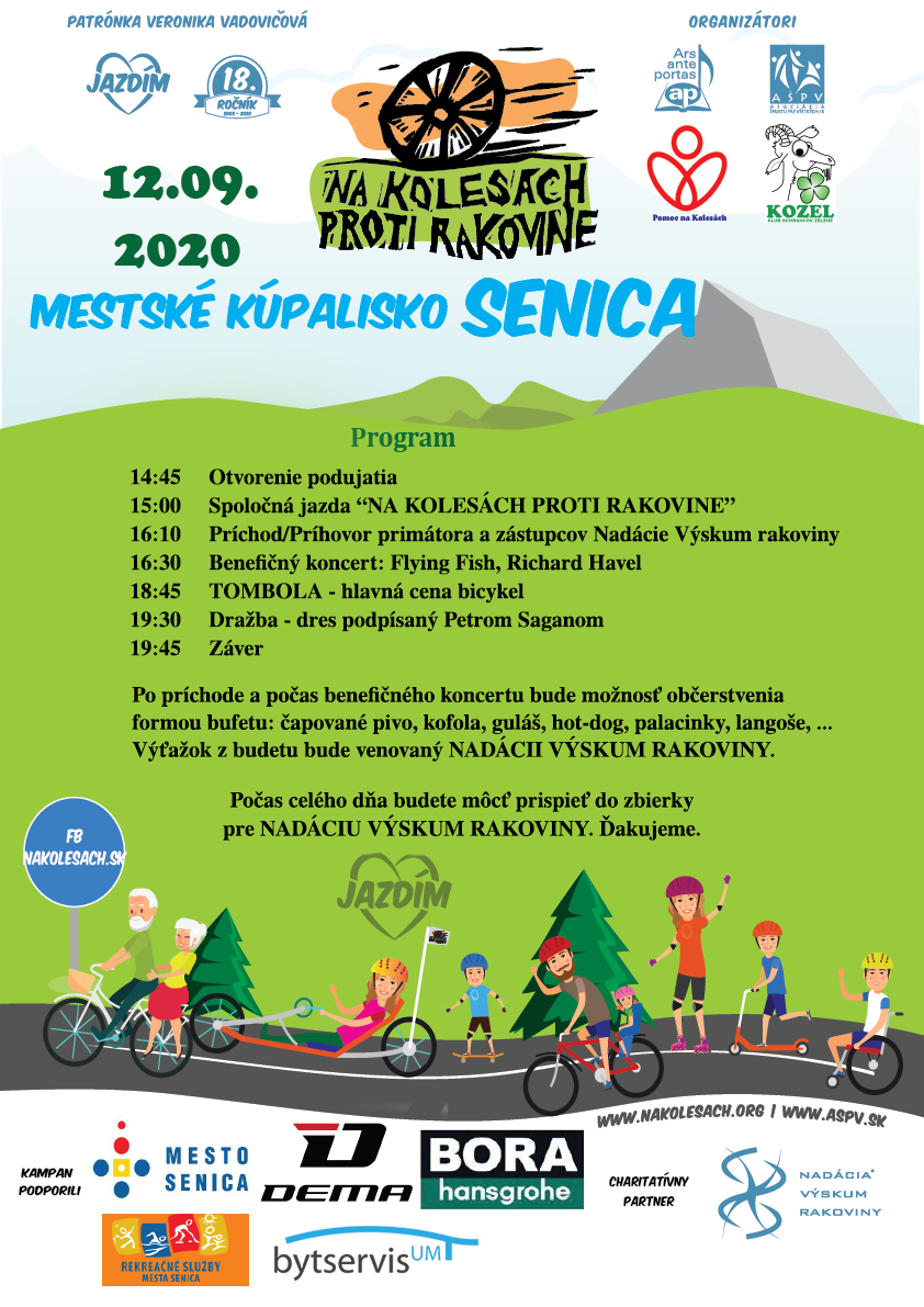 Na kolesách proti rakovine, Senica 12.9.2020